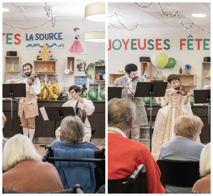 Musiciens de l'Orchestre de l'Opéra Royal et Solistes de l'Académie de l'Opéra Royal en représentation à La Source, EHPAD de la ville de Viroflay